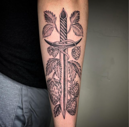 tattoos/ - Dayton Smith Strawberry Sword Tattoo - 143644